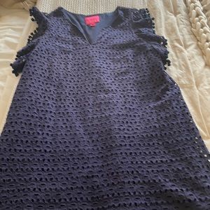 Lilly Pulitzer navy eyelet dress